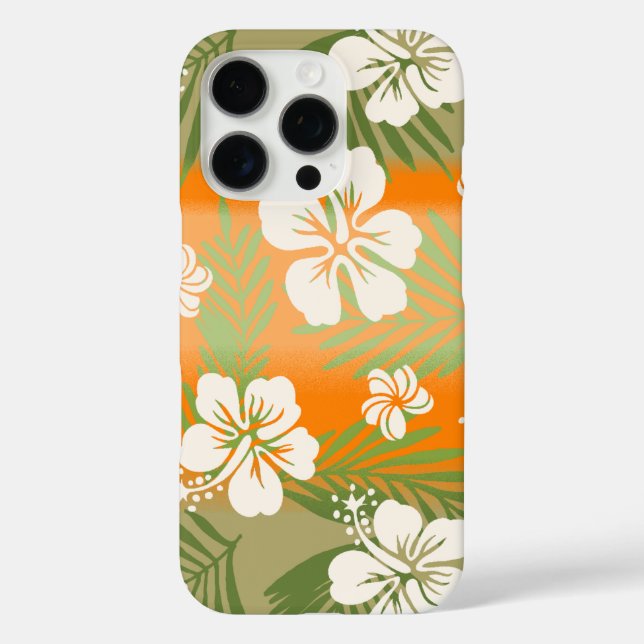 Coques Case-Mate iPhone Kalani Tie Dye Mélange Hibiscus Tropical - Orange  (Verso)