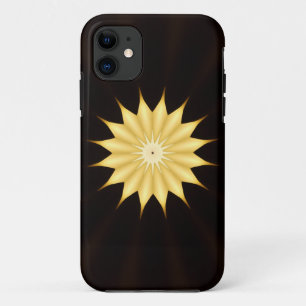 Coques Pour iPhone Kaleidoscope Design Bright Yellow Star