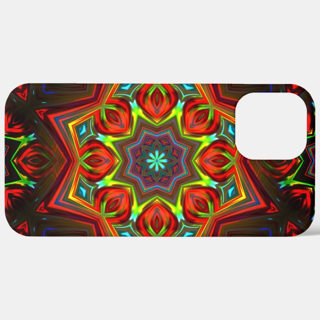 Coques Case-Mate iPhone Kaléidoscope étoilé jaune rouge (Retour (horizontal))