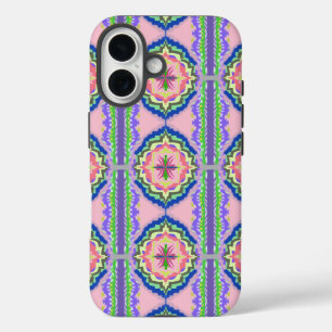 Coque Pour iPhone 16 Kaleidoscope Fleurissant Vibrant : Mandala Rose et