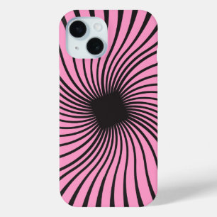 Coque Pour iPhone 15 Kaleidoscope noir et rose