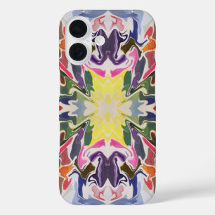 Coque Pour iPhone 16 Kaleidoscope retro coloré psychédélique Abstrait