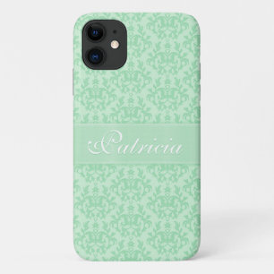 Coques Pour iPhone Kangaroo Paws à motif damassé nom vert doux