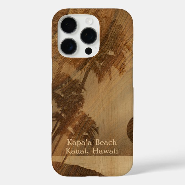 Coques Case-Mate iPhone Kapaa Sunset Hawaii Faux Koa Wood (Verso)