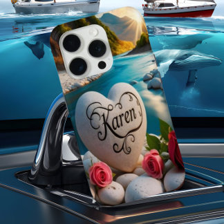 Coque iPhone 15 Pro Karen's Heart stone River Sunset