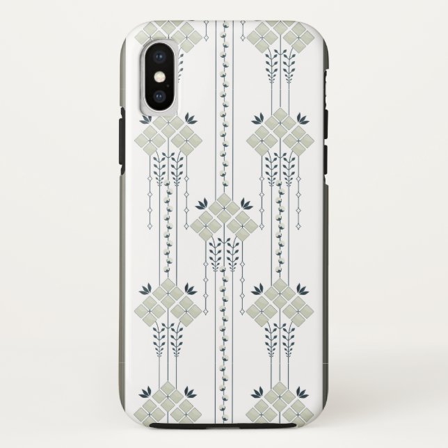 Coques Case-Mate iPhone Karo fleurs et boucles motif (Dos)
