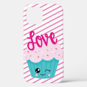 Case-Mate iPhone Case Kawaii Cupcake Love Rose Turquoise Stripe mignonne