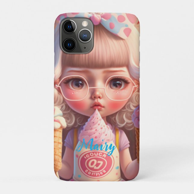 Coques Case-Mate iPhone Kawaii fille mignonne avec des glaces (Dos)