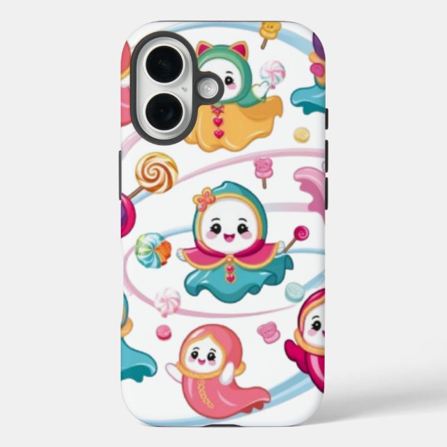 Coques Case-Mate iPhone Kawaii ghosts wearing costumes floating around can (Verso)