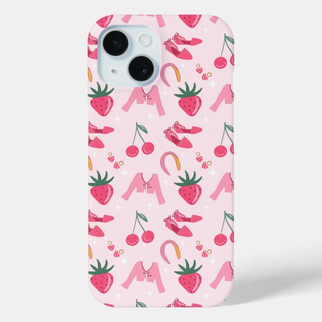 Coques Case-Mate iPhone Kawaii Hand-drawn Girly Things Seamless Pattern (Verso)