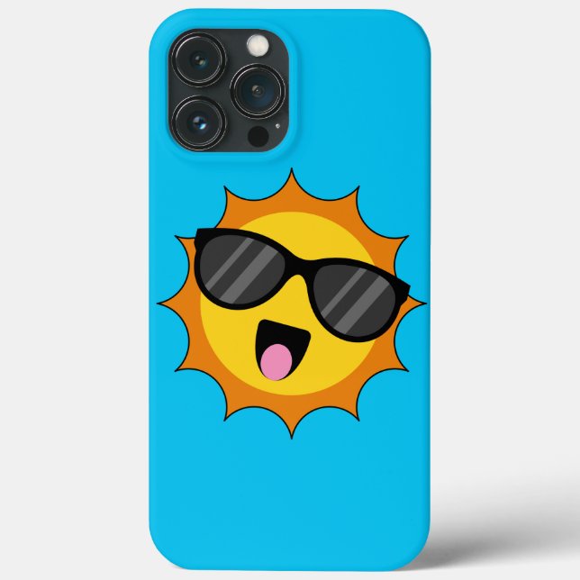 Coques Case-Mate iPhone Kawaii Joyeux soleil avec lunettes de soleil (Verso)