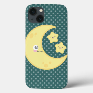 iPhone 13 Case Kawaii Moon et Stars iPad Mini Case