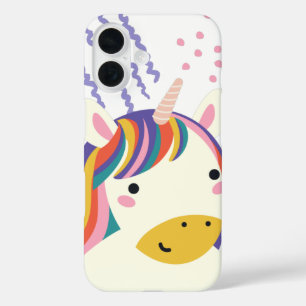 Coque Pour iPhone 16 Kawaii Rainbow Unicorn Magie