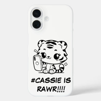 Coque Pour iPhone 16 Kawaii Tiger Selfie Téléphone Case Nom Personnalis