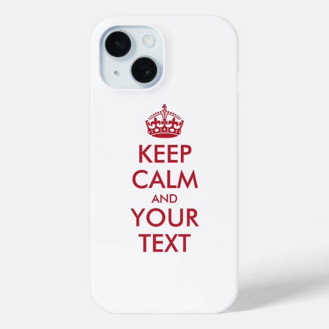 Coques Case-Mate iPhone KEEP CALM personnalisé et votre texte (Verso)