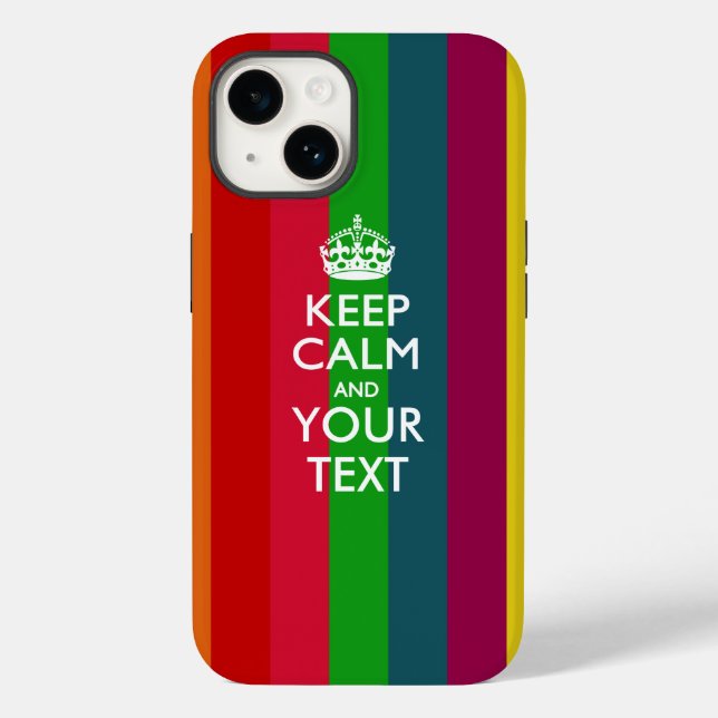 Coques Case-Mate iPhone KEEP CALM personnalisé et votre texte (Verso)