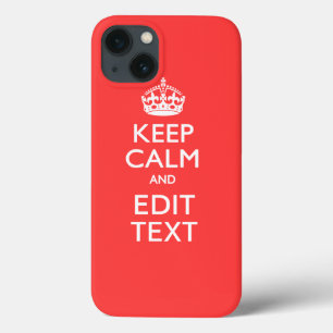 Etui iPhone 13 KEEP CALM personnalisé et votre texte sur Coral