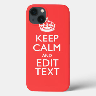 iPhone 13 Case KEEP CALM personnalisé et votre texte sur le corai