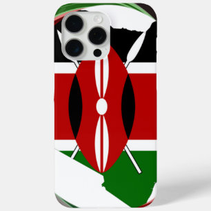 Coque iPhone 15 Pro Max Kenya Célébration drapeau coloré Carte vectorielle