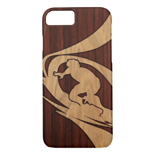 Coques Case-Mate iPhone Kewalos Hawaii Surfer Koa Faux Wood (Dos)