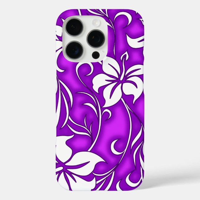 Coques Case-Mate iPhone Kilauea Hibiscus Hawaiian Floral Purple (Verso)