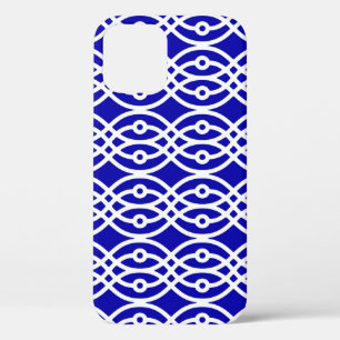 Etui iPhone Case-Mate Kimono imprimé, bleu cobalt et blanc