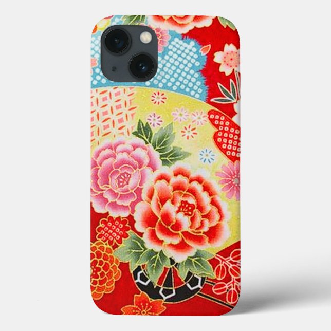 Coques Case-Mate iPhone Kimono japonais japonais rose rose rose floral (Verso)