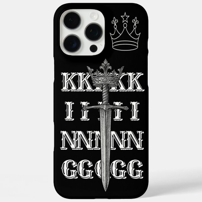 Coques Case-Mate iPhone KING Crown Line Art black  Phone Case   (Verso)