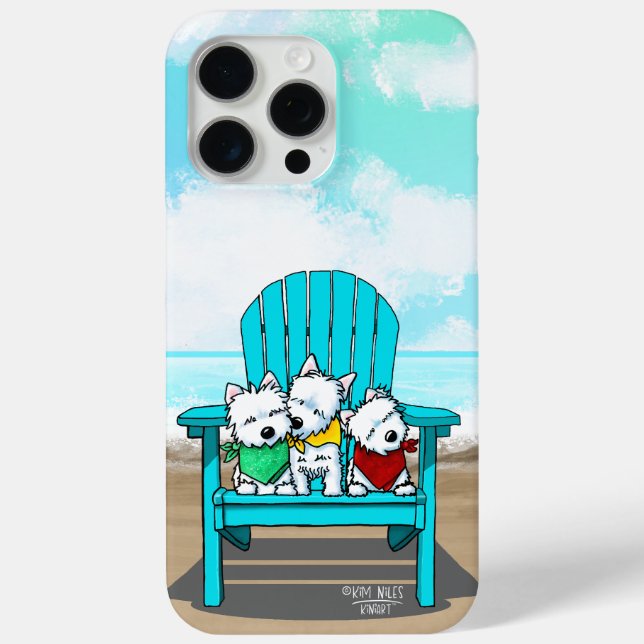 Coques Case-Mate iPhone KiniArt Beach Westies (Verso)