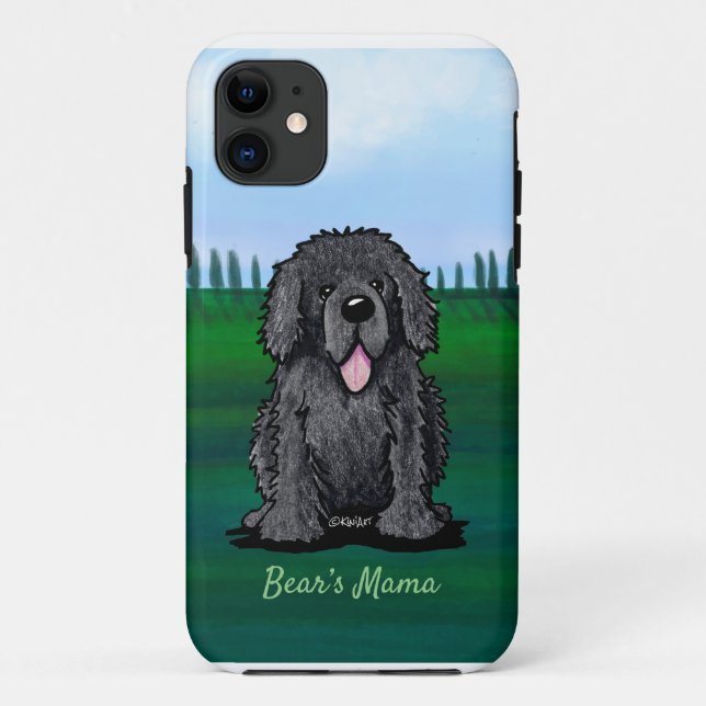 Coques Case-Mate iPhone KiniArt Chien de Terre-Neuve (Dos)