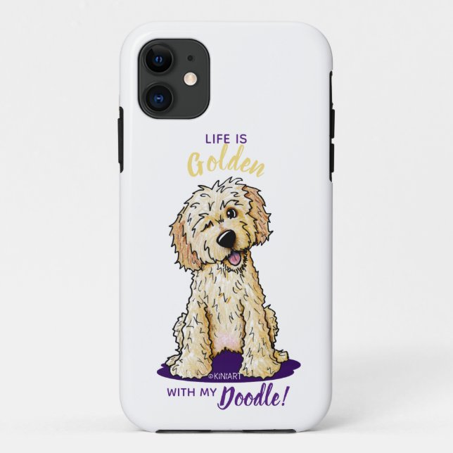 Coques Case-Mate iPhone KiniArt Life est DOODLE D'Or (Dos)