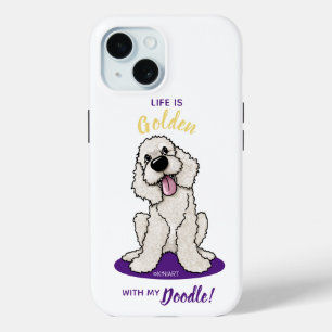 Coque Pour iPhone 15 KiniArt Life is Golden DOODLE