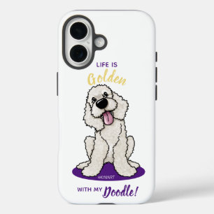 Coque Pour iPhone 16 KiniArt Life is Golden DOODLE