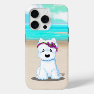Coque iPhone 15 Pro KiniArt ™️ Westie Beach Blossom