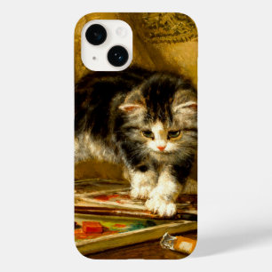 Coque Pour iPhone 14 Kitten avec peinture et brosses