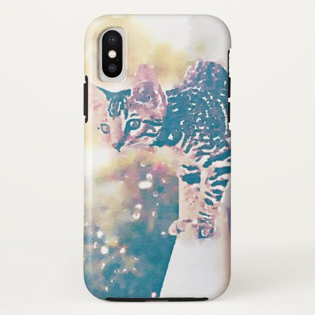Coques Case-Mate iPhone Kitten Watercolor Téléphone Boîtier iPhone (Dos)