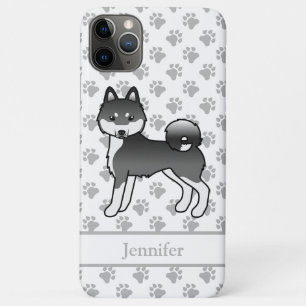 Case-Mate iPhone Case Klee Kai d'Alaska noir et blanc Chien mignon & nom