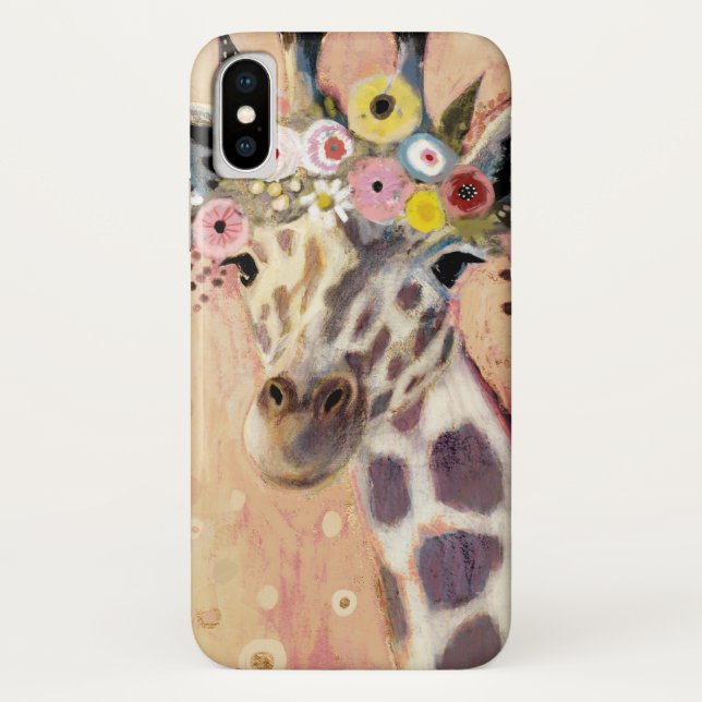 Coques Case-Mate iPhone Klimt Giraffe | Orné De Fleurs (Dos)