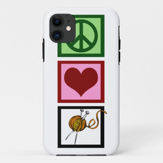 Coques Case-Mate iPhone Knit d'amour de la paix (Dos)