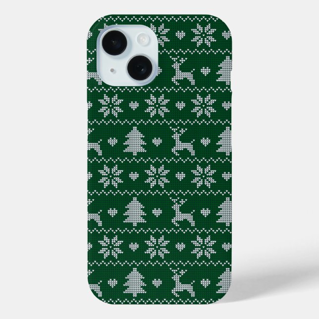 Coques Case-Mate iPhone Knitted seamless Christmas pattern (Verso)