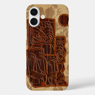 Coques iPhone 16 Plus Koa Wood Tiki Sun Faux Wood Surboard