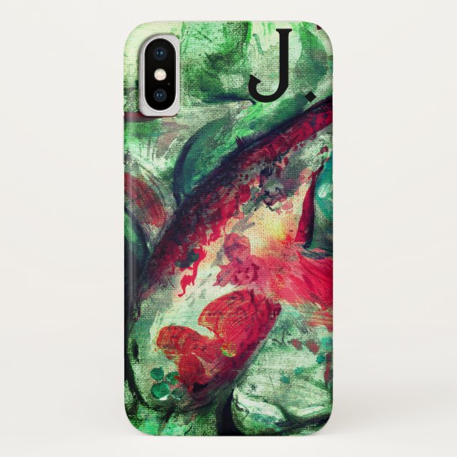 Coques Case-Mate iPhone Koi Carp Poisson Peinture et une lettre (Dos)