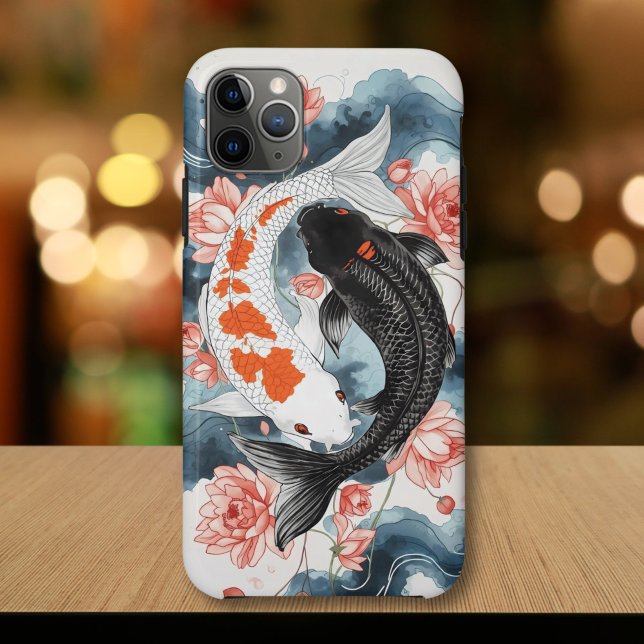 Coques Case-Mate iPhone Koi Fish Yin Yang Lotus Art (Créateur téléchargé)