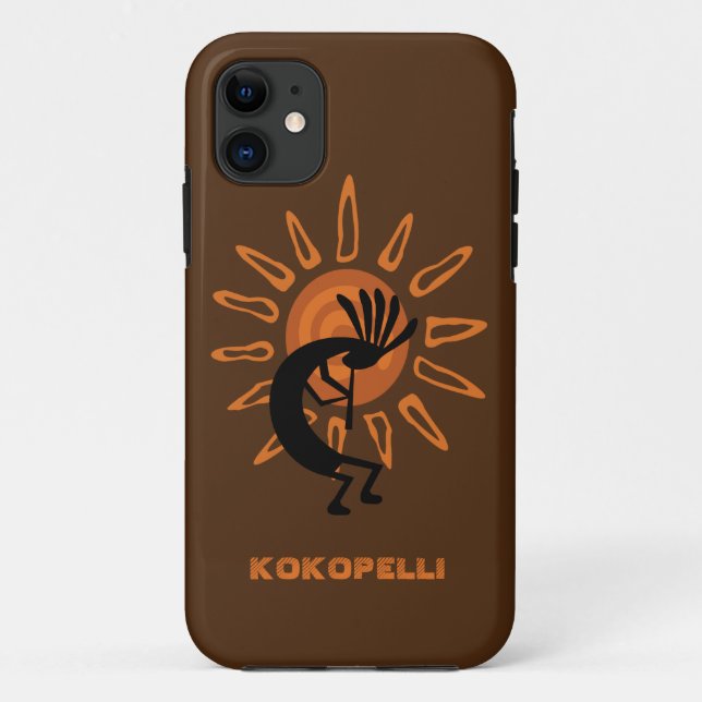 Coques Case-Mate iPhone Kokopelli Sun Southwest Rustic Brown (Dos)