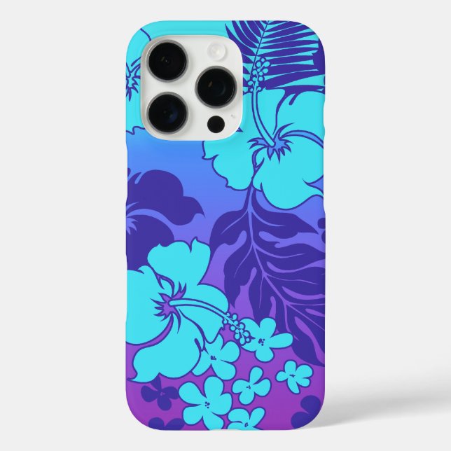 Coques Case-Mate iPhone Kona Blend Hawaiian Hibiscus Turq et Violet (Verso)