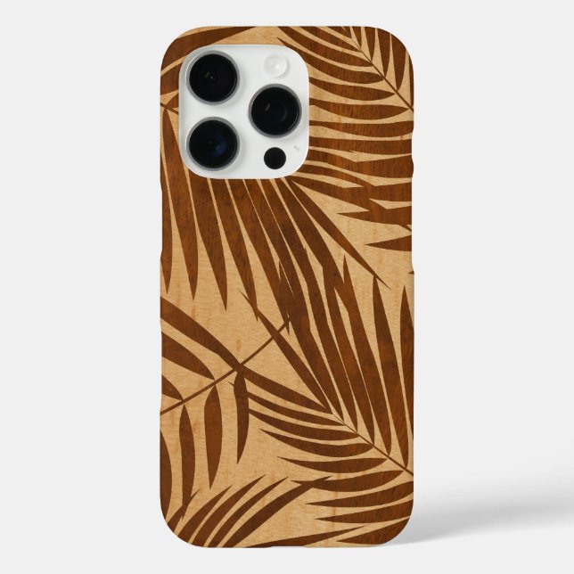 Coques Case-Mate iPhone Kona Palms Hawaii Feuille Faux Wood Koa Maple (Verso)