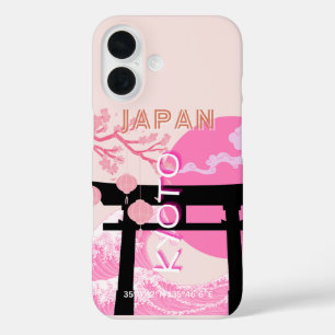 Coque Pour iPhone 16 Kyoto Japon rose Voyages