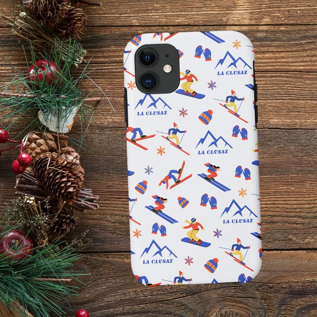 Coques Case-Mate iPhone La Clusaz France Motif de snowboard (La Clusaz France ski snowboard winter snow vacation christmas holidays iphone phone case)