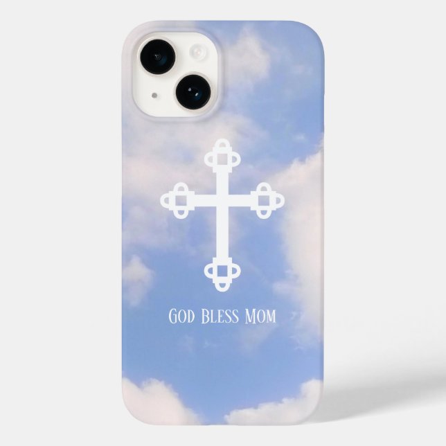 Coques Case-Mate iPhone La Croix de Dieu bénit maman dans le ciel Fête des (Verso)