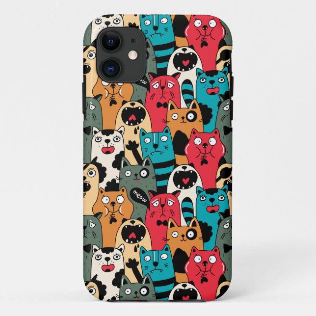 Coques Case-Mate iPhone La Crowd of cats (Dos)